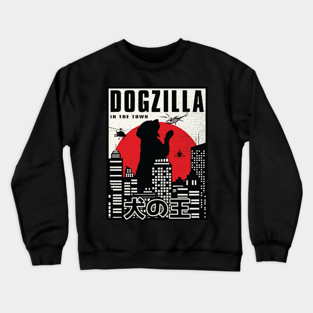 Dogzilla In The Town Crewneck Sweatshirt by POD Anytime